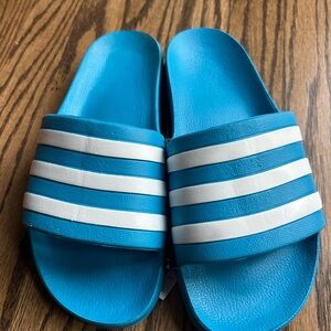 Adidas Aqua and White Slide Sandals